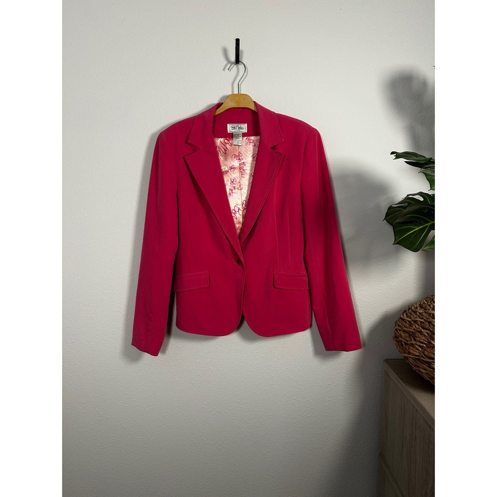 Bob Mackie Studio Women's Pink Barbie Single Button Blazer Jacket Size‎ 12